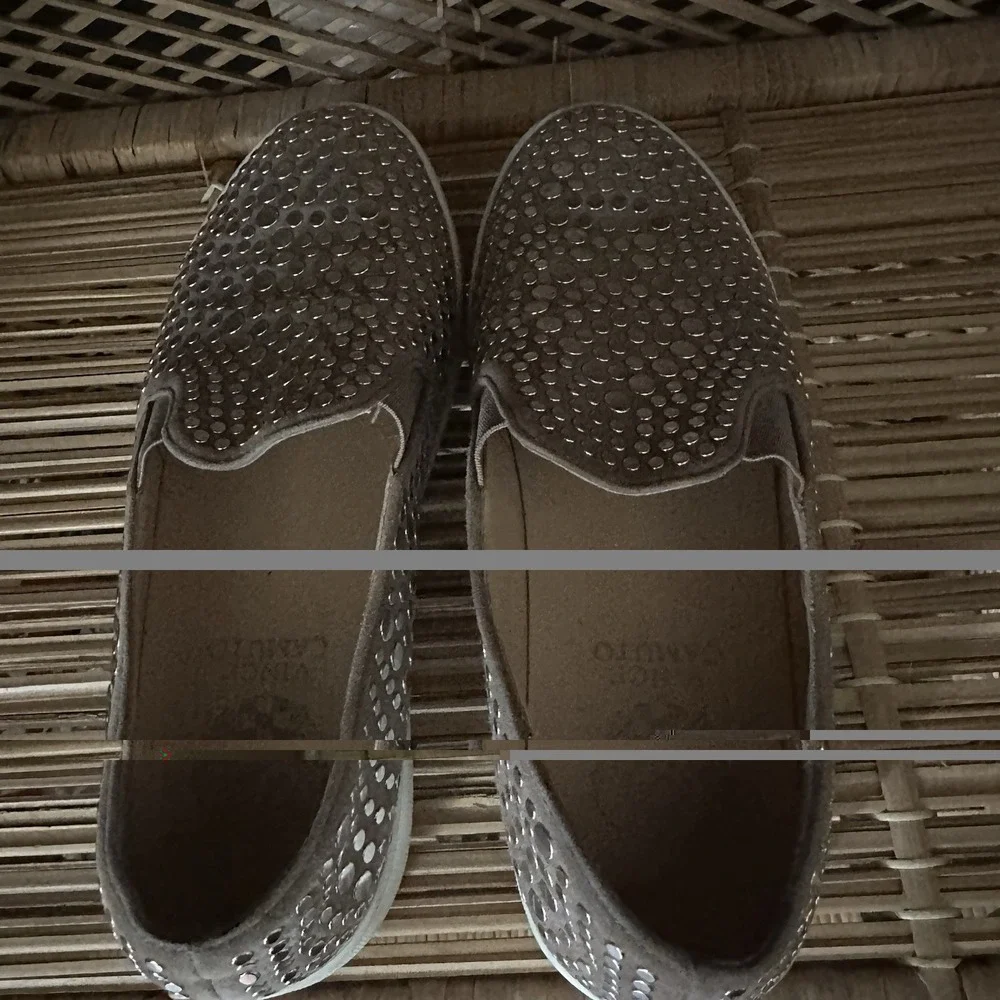 Vince Camuto Kindra Brown Leather Studded Sneakers Women's Size 7